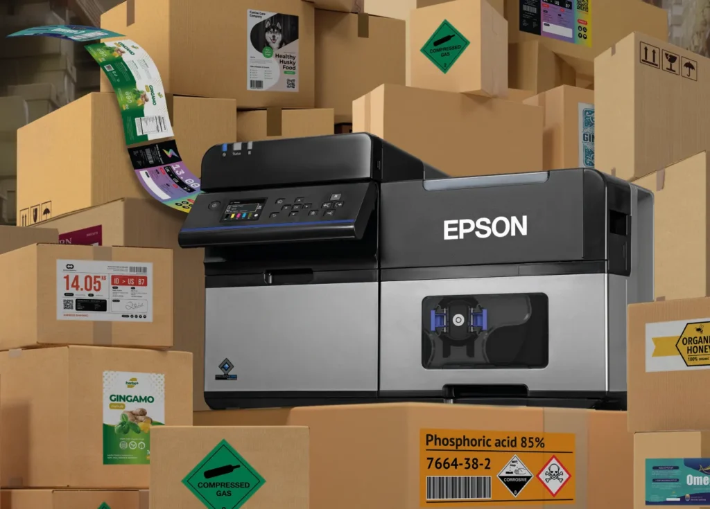Epson ColorWorks C8000e ipari színes címkenyomtató színes címkékkel